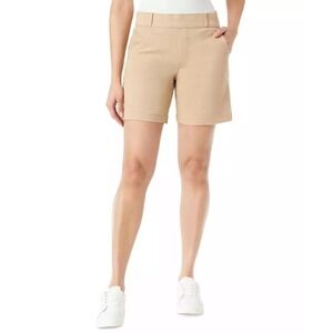 Gloria‎ Vanderbilt Women's Shape Effect High Rise Bermuda Shorts Beige Size 18